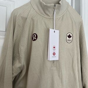 lululemon athletica Cream Zip-Up Men's Sweater